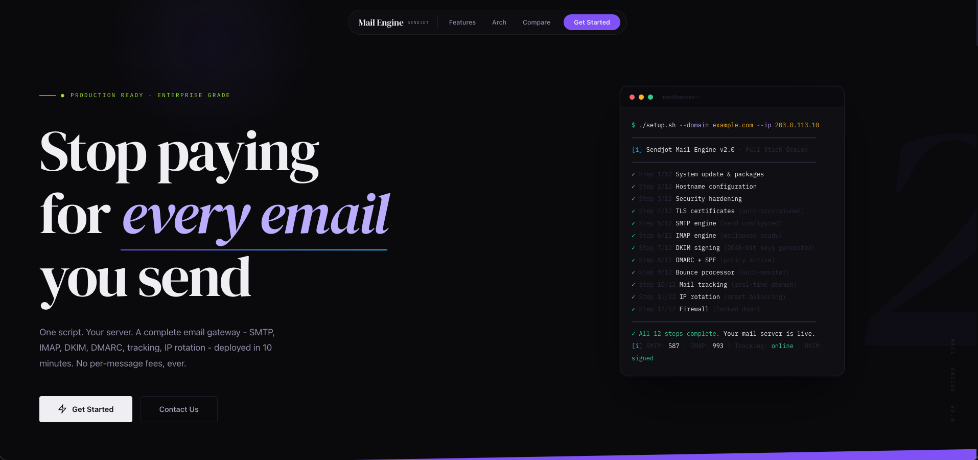 MailEngine self-hosted email infrastructure