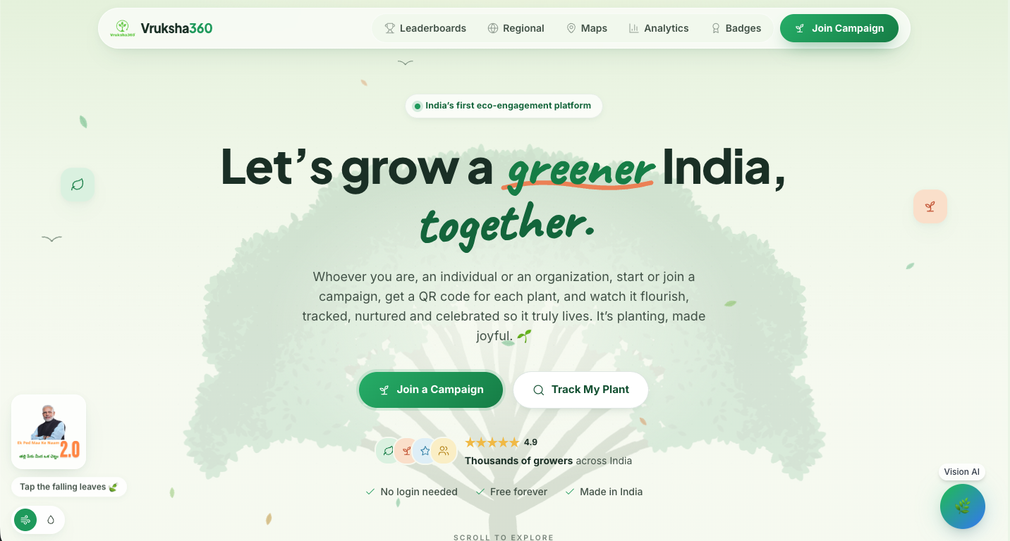 Vruksha360 eco-engagement platform