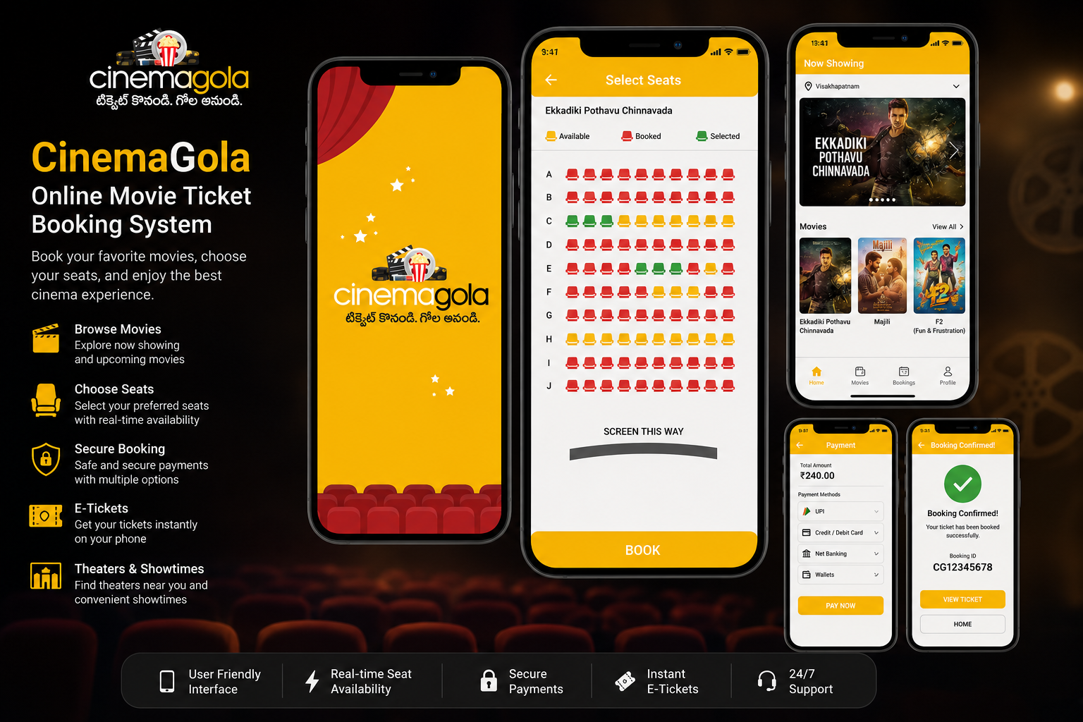 CinemaGola movie ticket booking app
